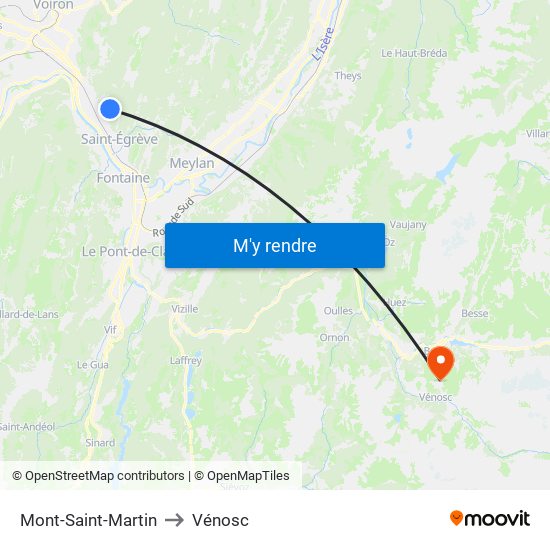 Mont-Saint-Martin to Vénosc map