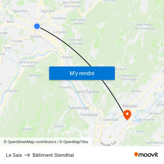 Le Saix to Bâtiment Stendhal map