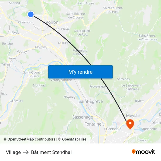 Village to Bâtiment Stendhal map