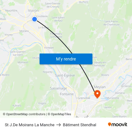 St J.De Moirans La Manche to Bâtiment Stendhal map