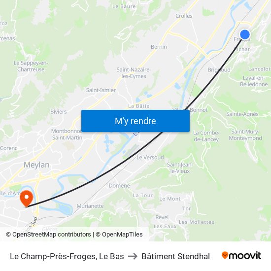 Le Champ-Près-Froges, Le Bas to Bâtiment Stendhal map