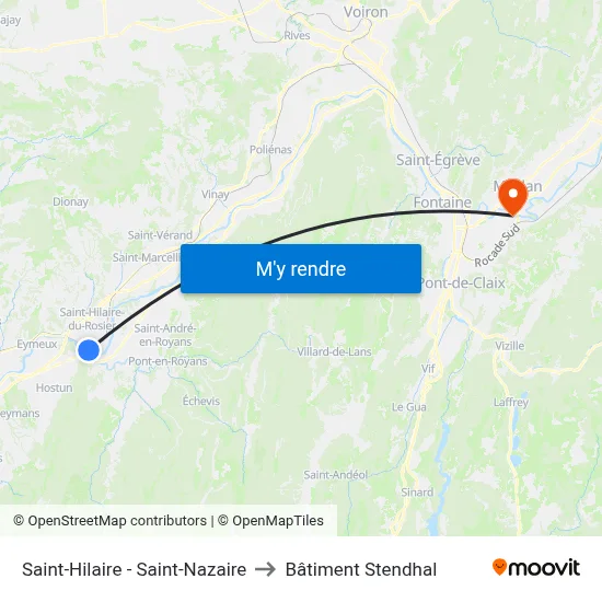 Saint-Hilaire - Saint-Nazaire to Bâtiment Stendhal map