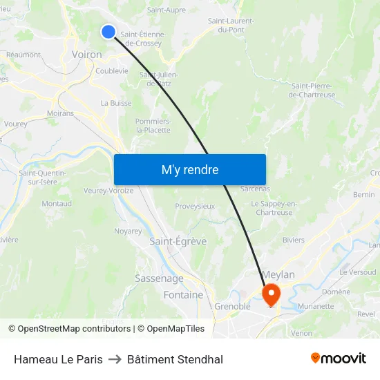 Hameau Le Paris to Bâtiment Stendhal map