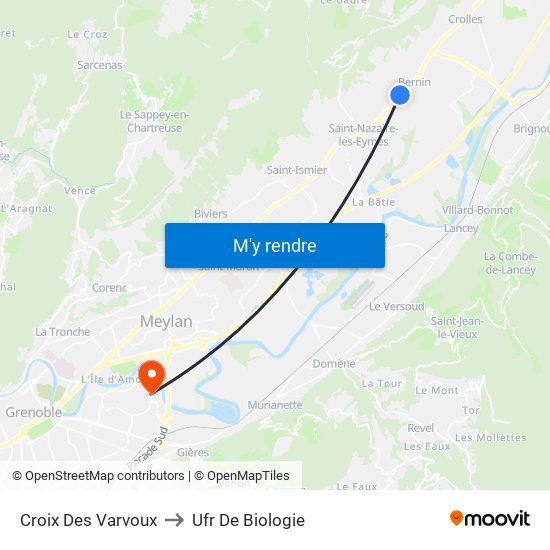 Croix Des Varvoux to Ufr De Biologie map