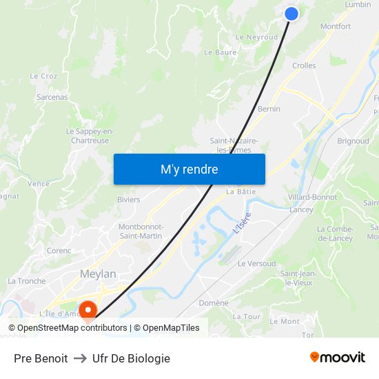 Pre Benoit to Ufr De Biologie map