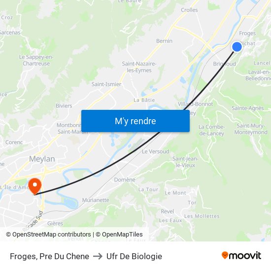 Froges, Pre Du Chene to Ufr De Biologie map