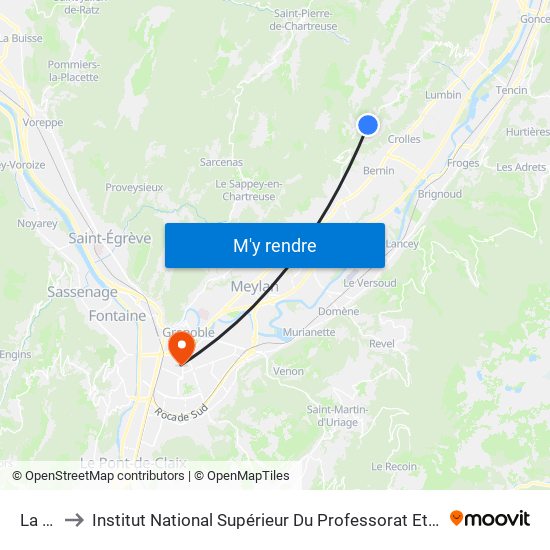La Mairie to Institut National Supérieur Du Professorat Et De L'Éducation De L'Académie De Grenoble map