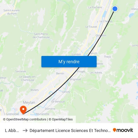 L Abbaye to Département Licence Sciences Et Technologies map