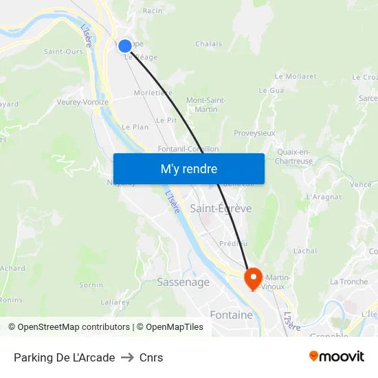 Parking De L'Arcade to Cnrs map