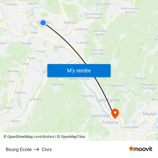 Bourg Ecole to Cnrs map