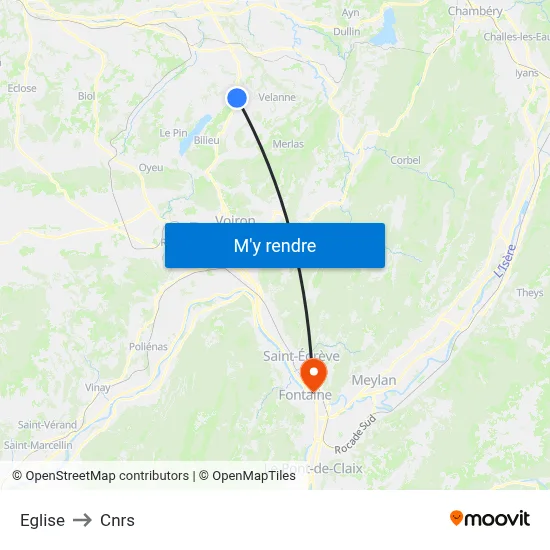 Eglise to Cnrs map
