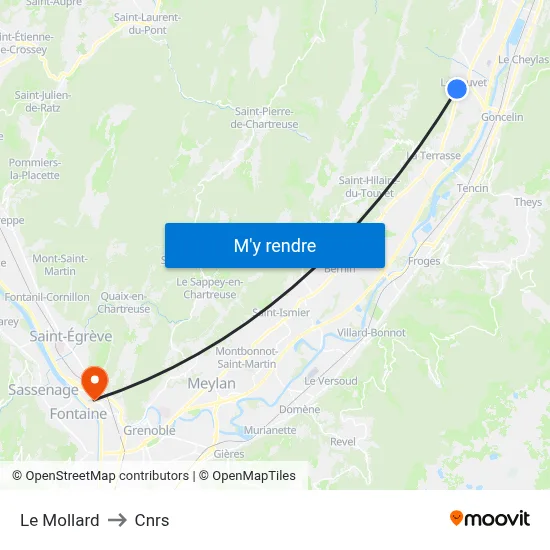 Le Mollard to Cnrs map