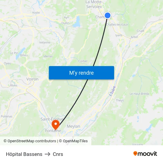 Hôpital Bassens to Cnrs map