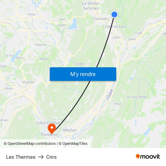 Les Thermes to Cnrs map