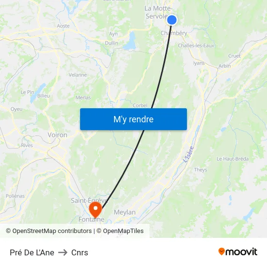 Pré De L'Ane to Cnrs map