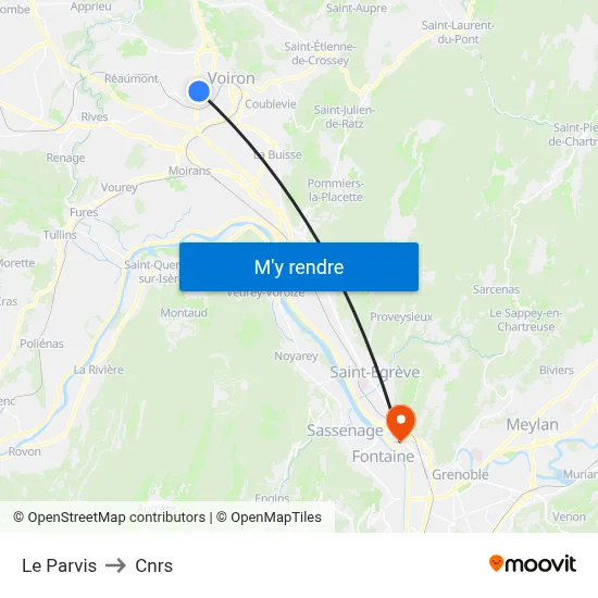 Le Parvis to Cnrs map