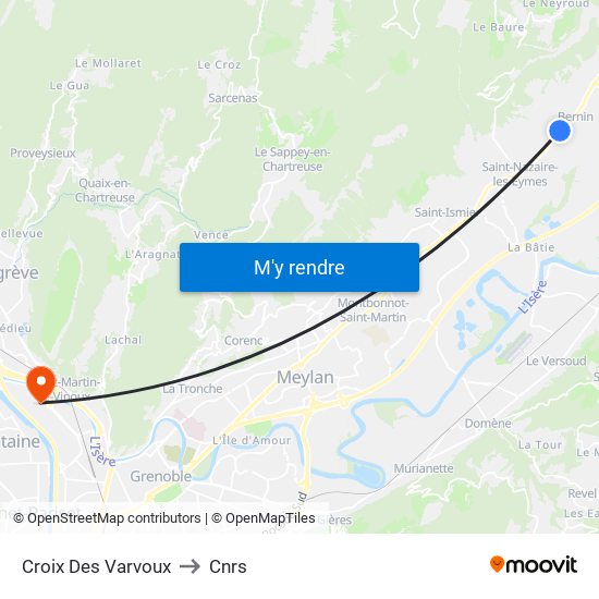 Croix Des Varvoux to Cnrs map