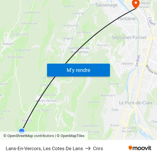 Lans-En-Vercors, Les Cotes De Lans to Cnrs map