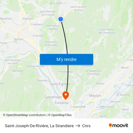 Saint-Joseph-De-Rivière, La Sirandiere to Cnrs map