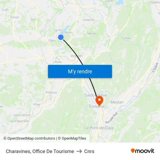 Charavines, Office De Tourisme to Cnrs map