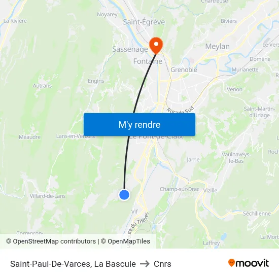 Saint-Paul-De-Varces, La Bascule to Cnrs map