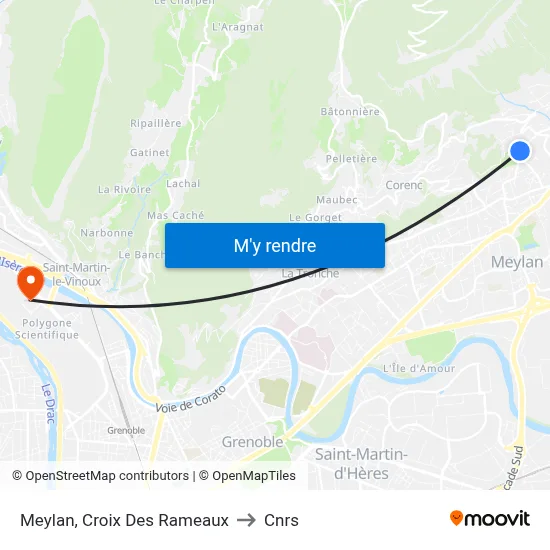 Meylan, Croix Des Rameaux to Cnrs map