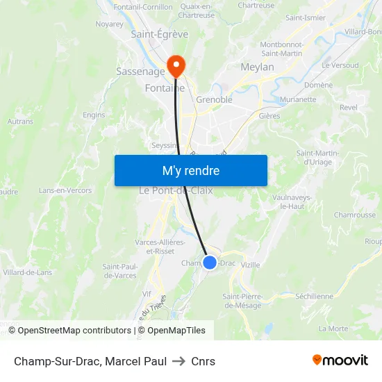 Champ-Sur-Drac, Marcel Paul to Cnrs map