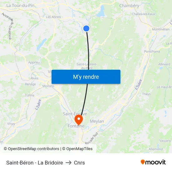 Saint-Béron - La Bridoire to Cnrs map
