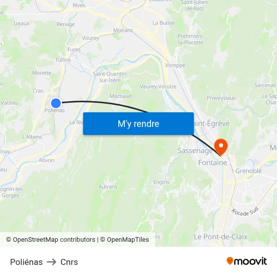 Poliénas to Cnrs map