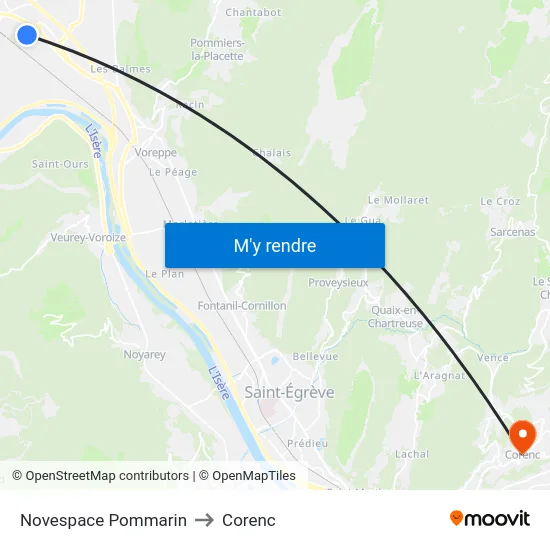 Novespace Pommarin to Corenc map