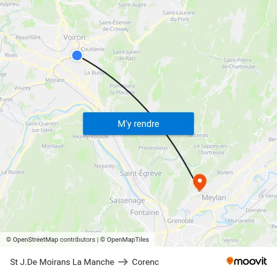 St J.De Moirans La Manche to Corenc map