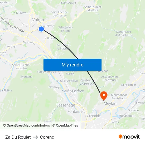 Za Du Roulet to Corenc map