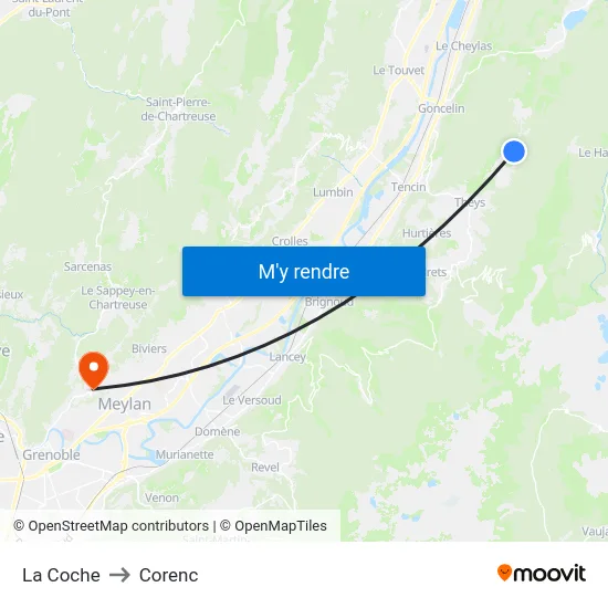 La Coche to Corenc map