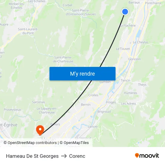 Hameau De St Georges to Corenc map