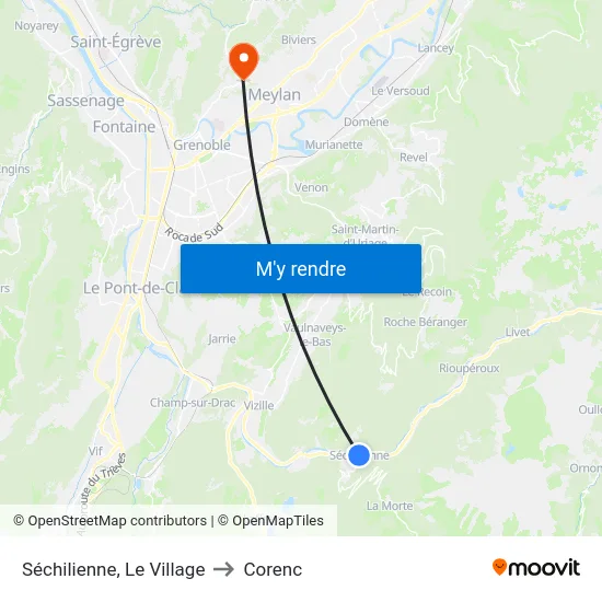 Séchilienne, Le Village to Corenc map