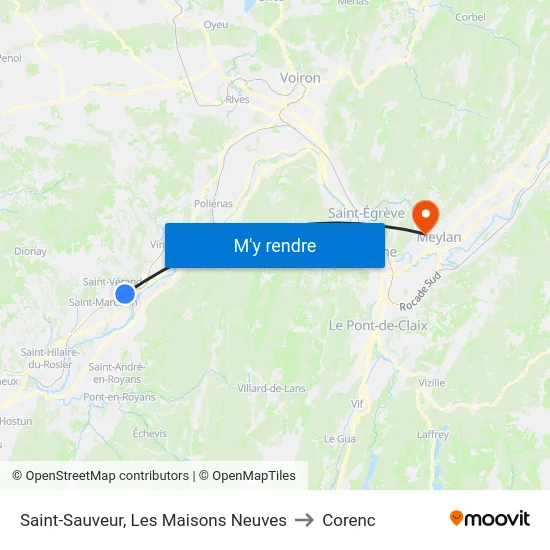 Saint-Sauveur, Les Maisons Neuves to Corenc map