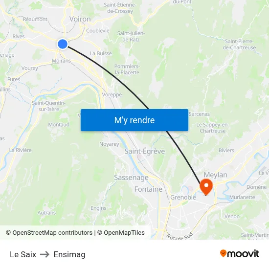 Le Saix to Ensimag map