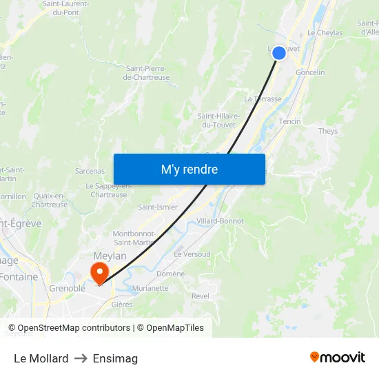 Le Mollard to Ensimag map