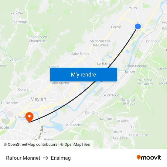 Rafour Monnet to Ensimag map