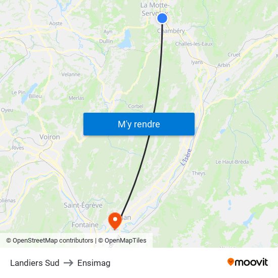 Landiers Sud to Ensimag map