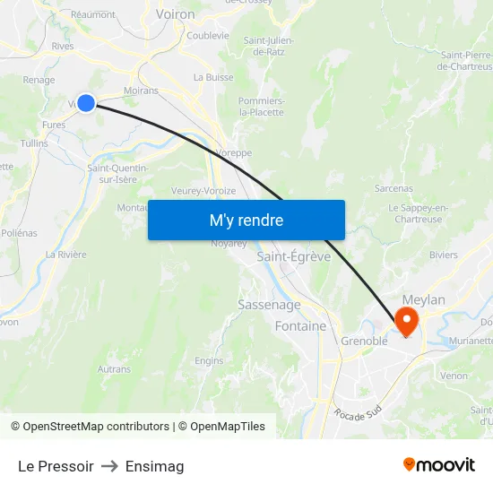 Le Pressoir to Ensimag map