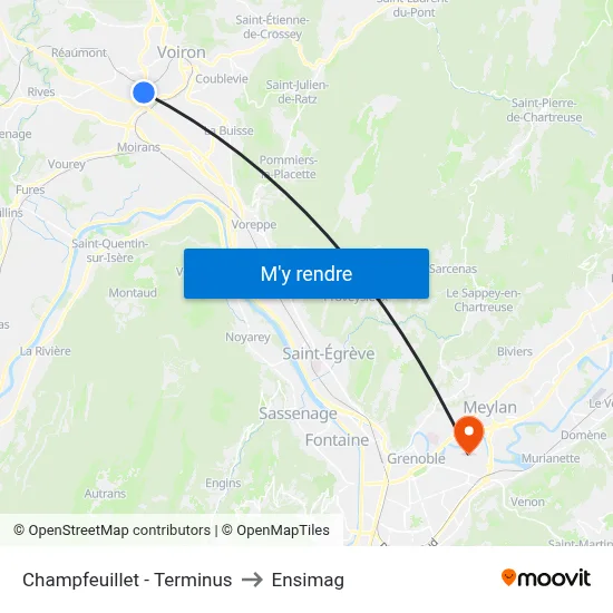 Champfeuillet - Terminus to Ensimag map