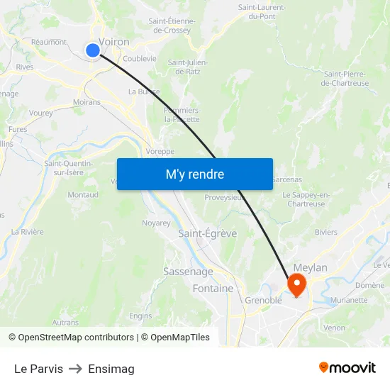 Le Parvis to Ensimag map
