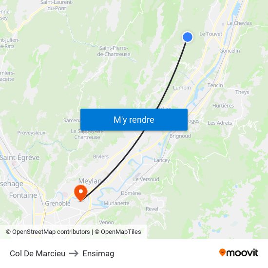 Col De Marcieu to Ensimag map