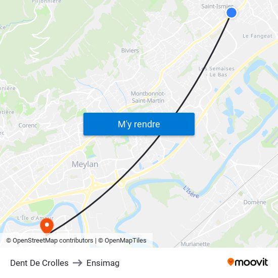 Dent De Crolles to Ensimag map