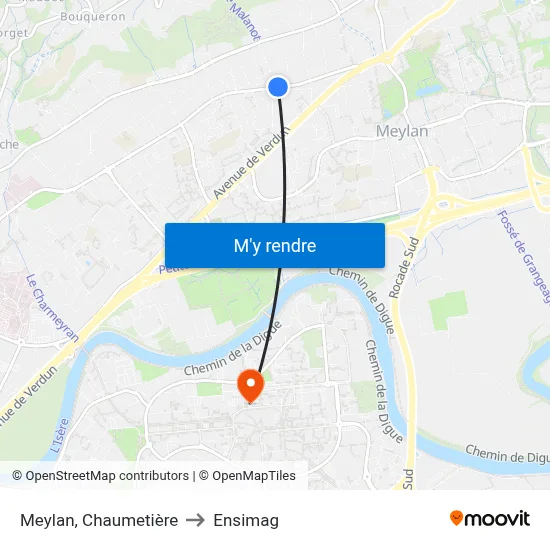 Meylan, Chaumetière to Ensimag map