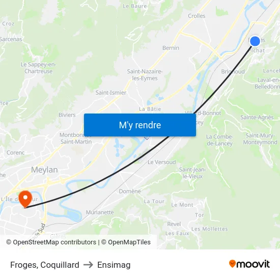 Froges, Coquillard to Ensimag map