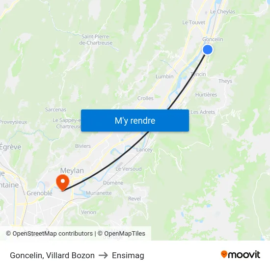 Goncelin, Villard Bozon to Ensimag map