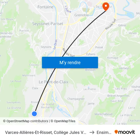 Varces-Allières-Et-Risset, Collège Jules Verne to Ensimag map