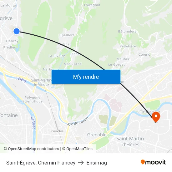 Saint-Égrève, Chemin Fiancey to Ensimag map